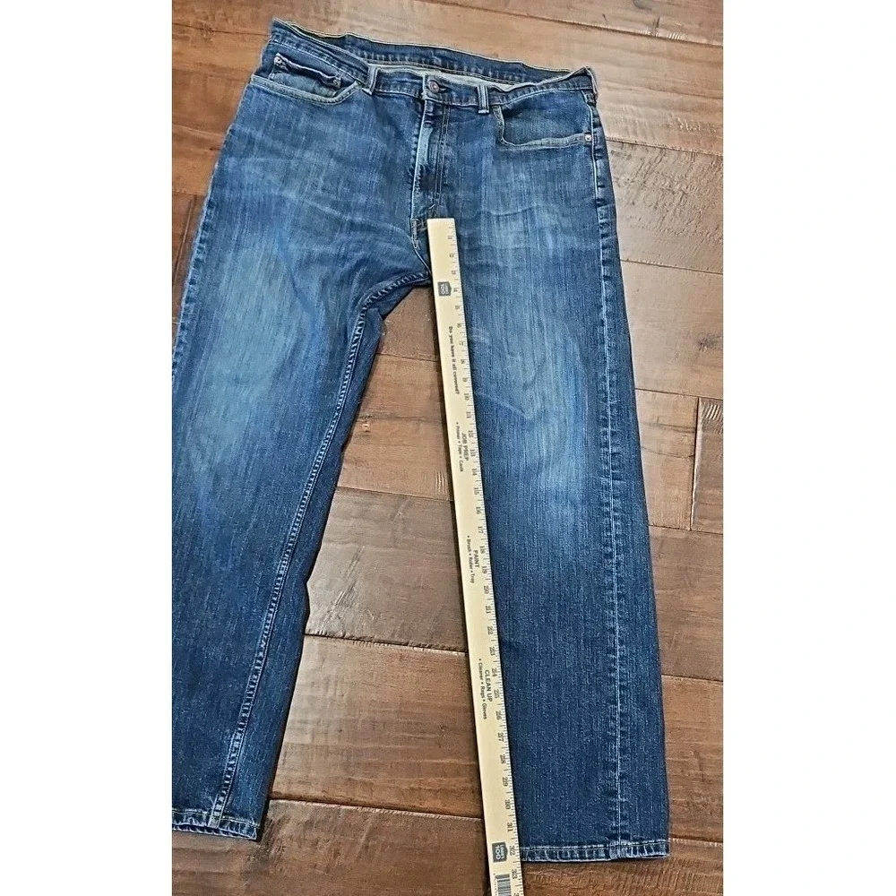 Levis Jeans Mens 38×32 Blue Denim Pants Faded 505 Straight Regular Stretch Work